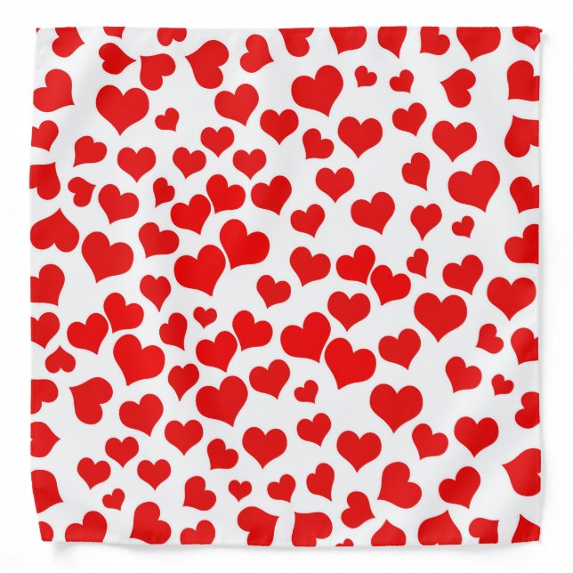 Red Hearts on Blank Bandana (Front)