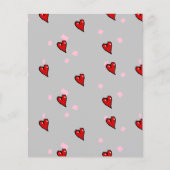 Red hearts on grey (Front)