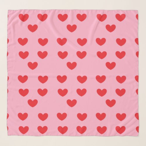 Red hearts on pink scarf