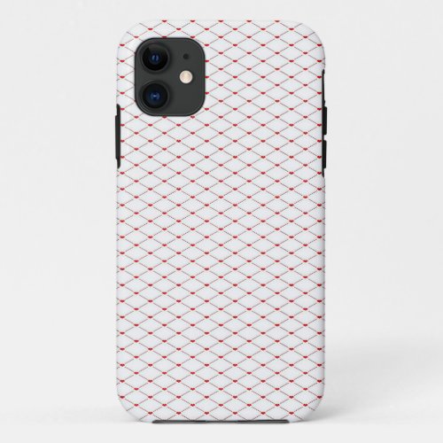 red hearts on white iPhone 11 case