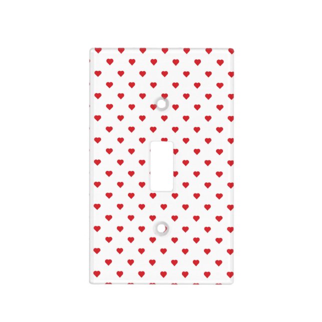 Red Hearts on White Light Switch Cover (Front)
