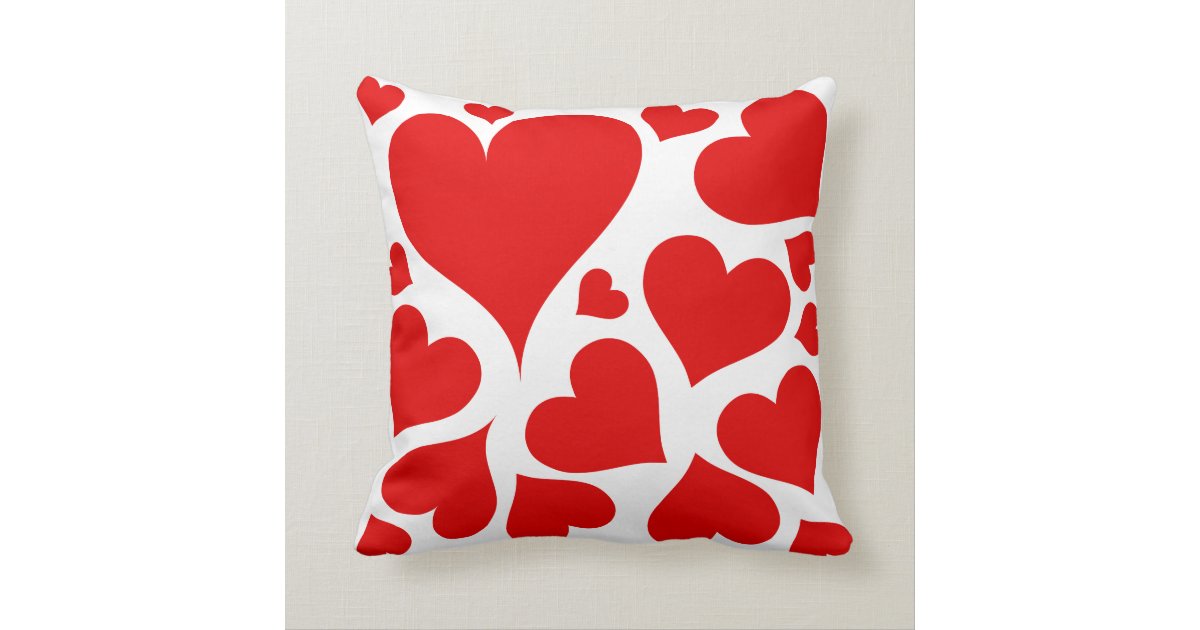 red heart pillow