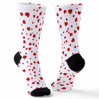 Red Hearts on White Socks