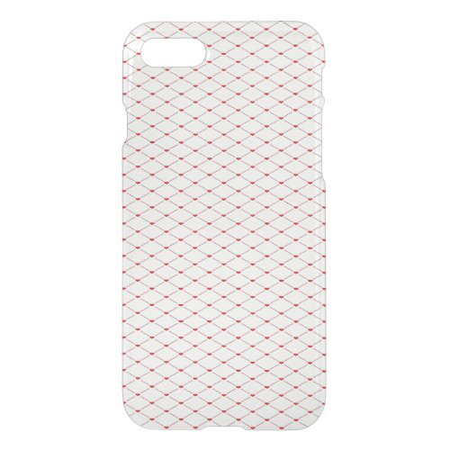 red hearts on white iPhone SE/8/7 case