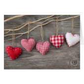 Red Hearts on Wooden Table (Front Horizontal)