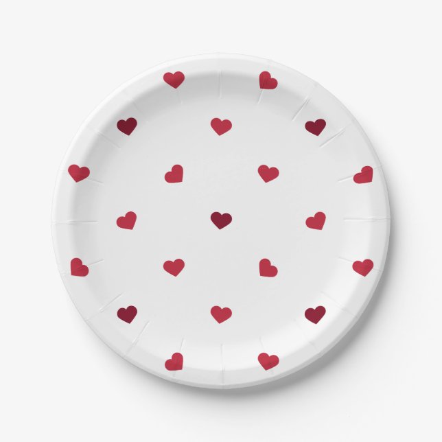 Red Hearts Paper Plates (Front)