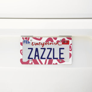 Red Hearts Pattern #1 #love #decor #art License Plate Frame