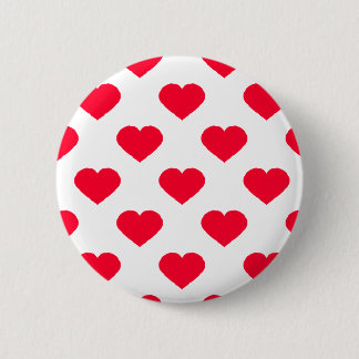 Red Hearts Pattern Button
