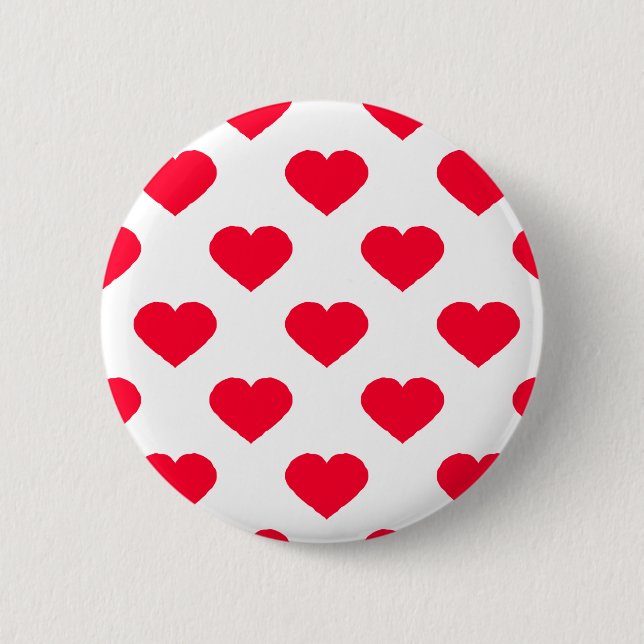 Red Hearts Pattern Button (Front)