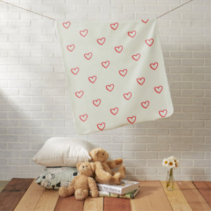Red Hearts Pattern, Cute, Love Baby Blanket