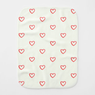 Red Hearts Pattern, Cute, Love Baby Burp Cloth