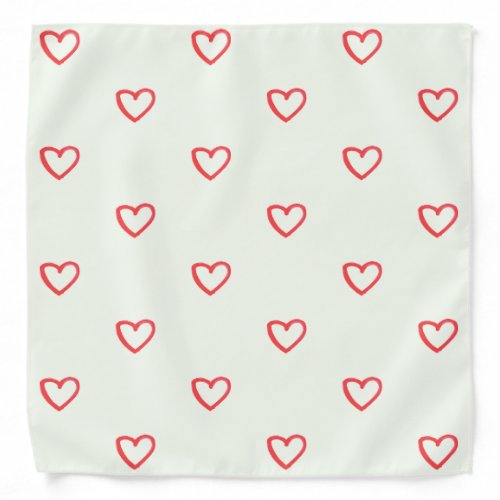 Red Hearts Pattern Cute Love Bandana