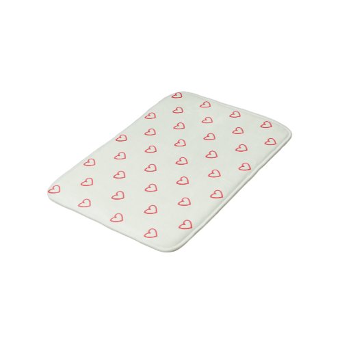 Red Hearts Pattern Cute Love Bath Mat