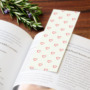 Red Hearts Pattern, Cute, Love Bookmarks