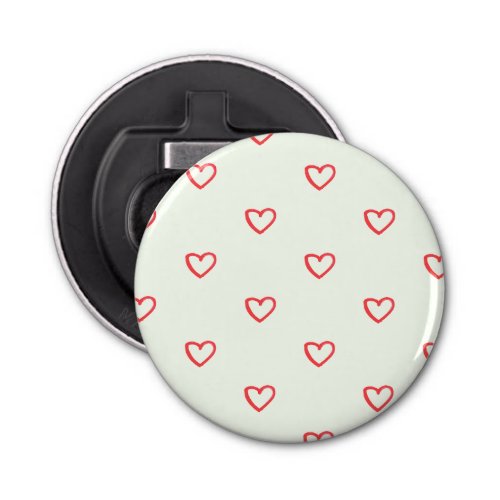 Red Hearts Pattern Cute Love Bottle Opener