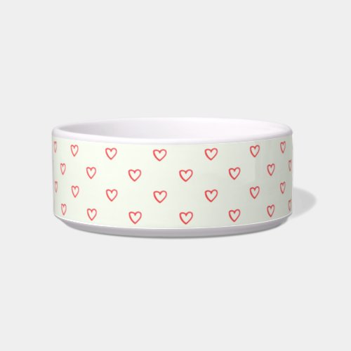 Red Hearts Pattern Cute Love Bowl