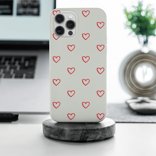 Red Hearts Pattern Cute Love iPhone 15 Pro Max Case