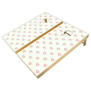 Red Hearts Pattern, Cute, Love Cornhole Set