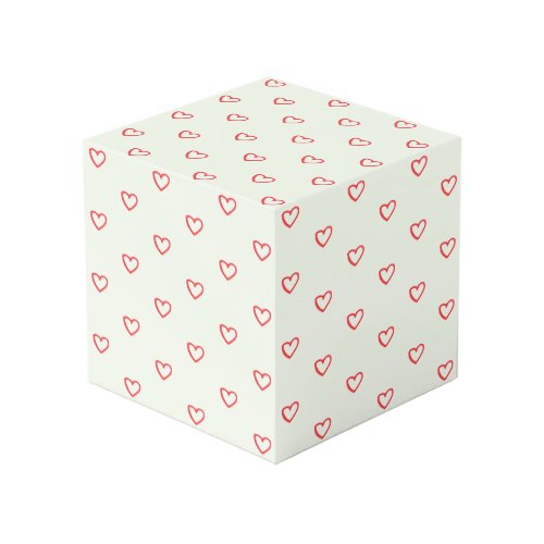 Red Hearts Pattern Cute Love Cube