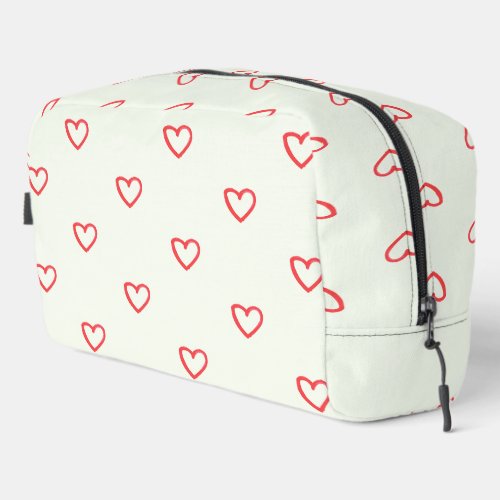 Red Hearts Pattern Cute Love Dopp Kit