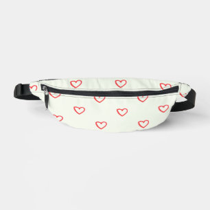 Red Hearts Pattern, Cute, Love Fanny Pack