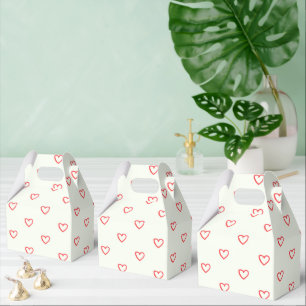 Red Hearts Pattern, Cute, Love Favor Boxes