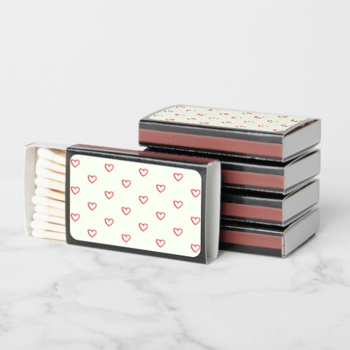 Red Hearts Pattern Cute Love Matchboxes