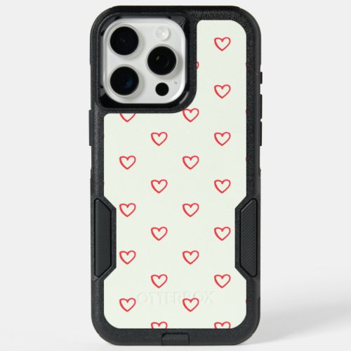 Red Hearts Pattern Cute Love iPhone 15 Pro Max Case