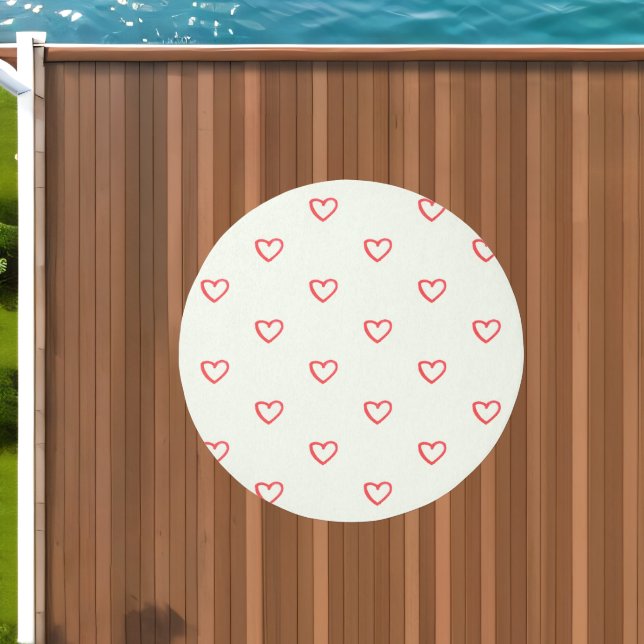 Red Hearts Pattern, Cute, Love Outdoor Rug (Insitu (Outdoor 1))