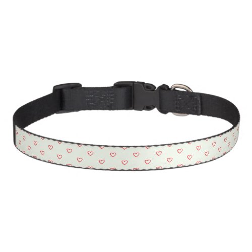 Red Hearts Pattern Cute Love Pet Collar