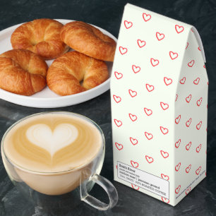 Red Hearts Pattern, Cute, Love Roasted Coffee