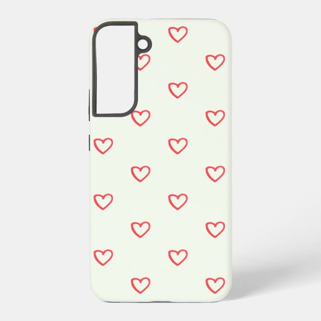 Red Hearts Pattern, Cute, Love Samsung Galaxy Case (Back)