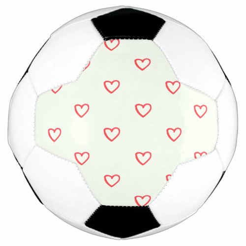 Red Hearts Pattern Cute Love Soccer Ball