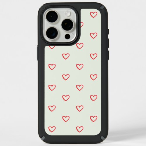 Red Hearts Pattern Cute Love iPhone 15 Pro Max Case