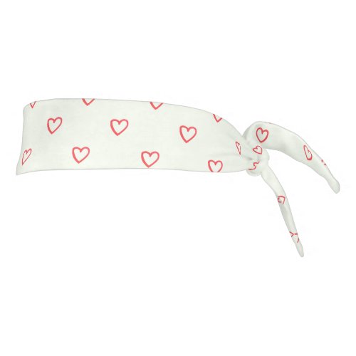 Red Hearts Pattern Cute Love Tie Headband