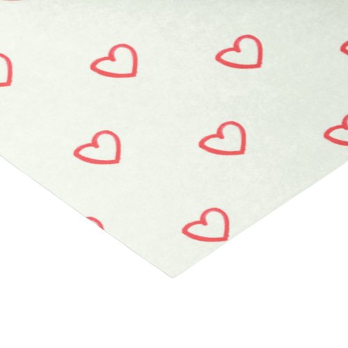 Red Hearts Pattern Cute Love Tissue Paper