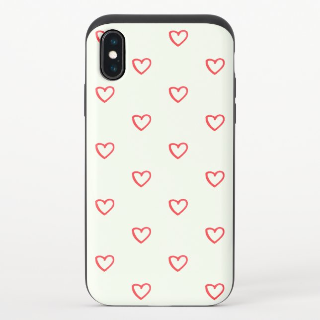 Red Hearts Pattern, Cute, Love Uncommon iPhone Case (Back)