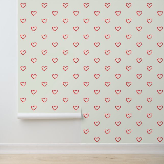 Red Hearts Pattern, Cute, Love Wallpaper (Application)