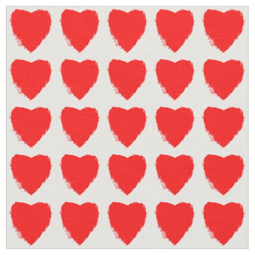 Red Hearts Pattern Fabric