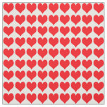 Red Hearts Pattern Fabric