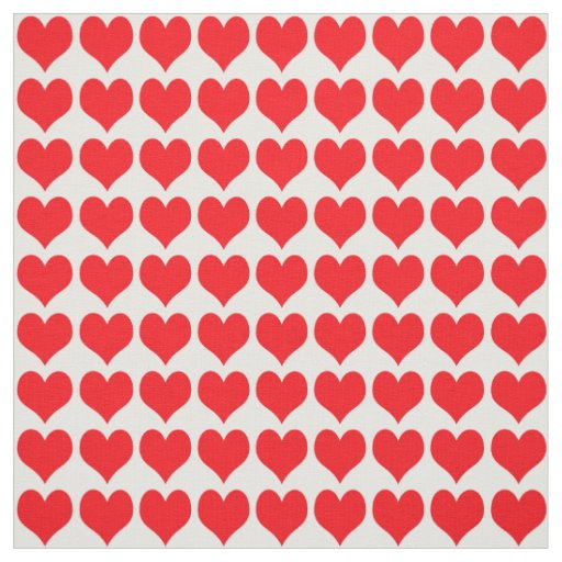 Red Hearts Pattern Fabric