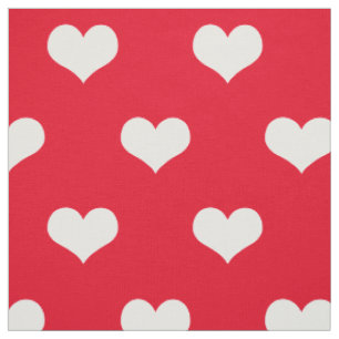 Red Hearts Pattern Fabric