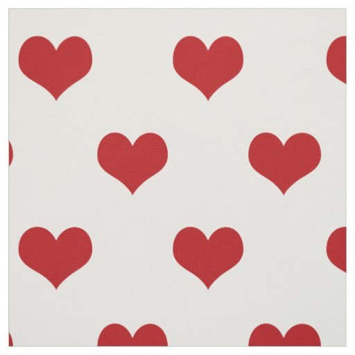 Red Hearts Pattern Fabric