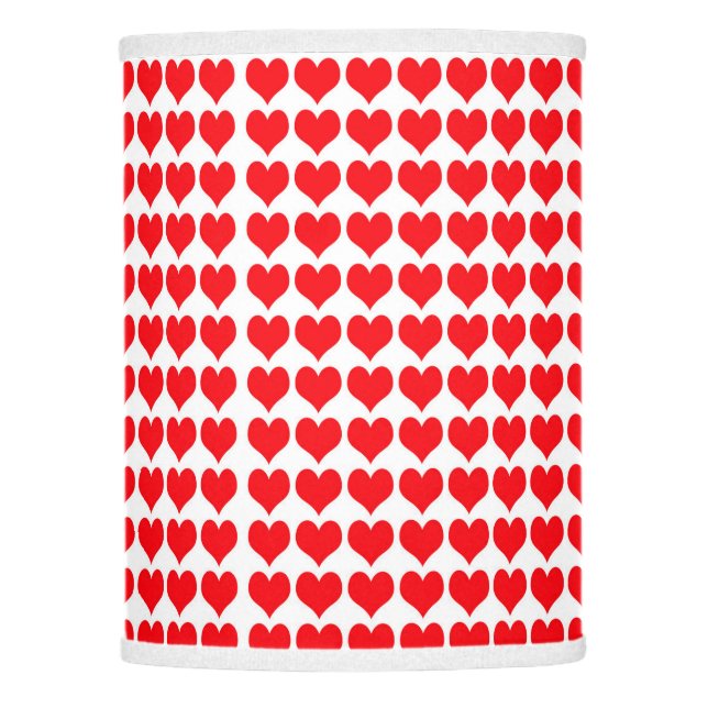 Red Hearts Pattern Lamp Shade (Front)