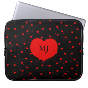 Red Hearts Pattern Laptop Sleeve