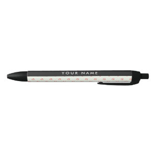 Red Hearts Pattern, Love, Your Name, Personalise Pen