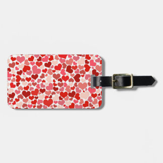 Red hearts pattern luggage tag