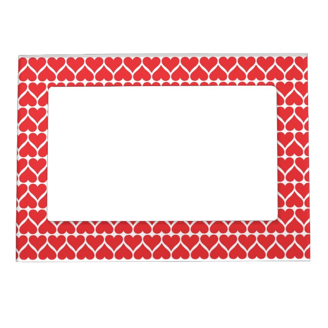 Red hearts Pattern Magnetic Frame (Front)