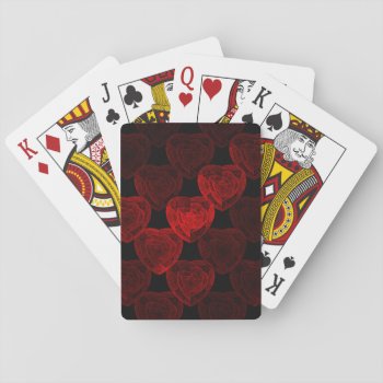 Red Hearts Pattern Playing Cards by StellarEmporium at Zazzle
