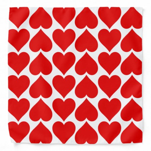 Red Hearts Pattern Romantic Love Bandana